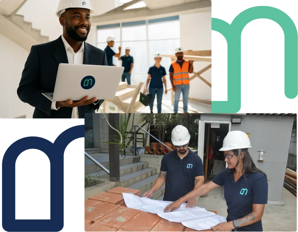 Funcionarios da Blnadino em uma obra 